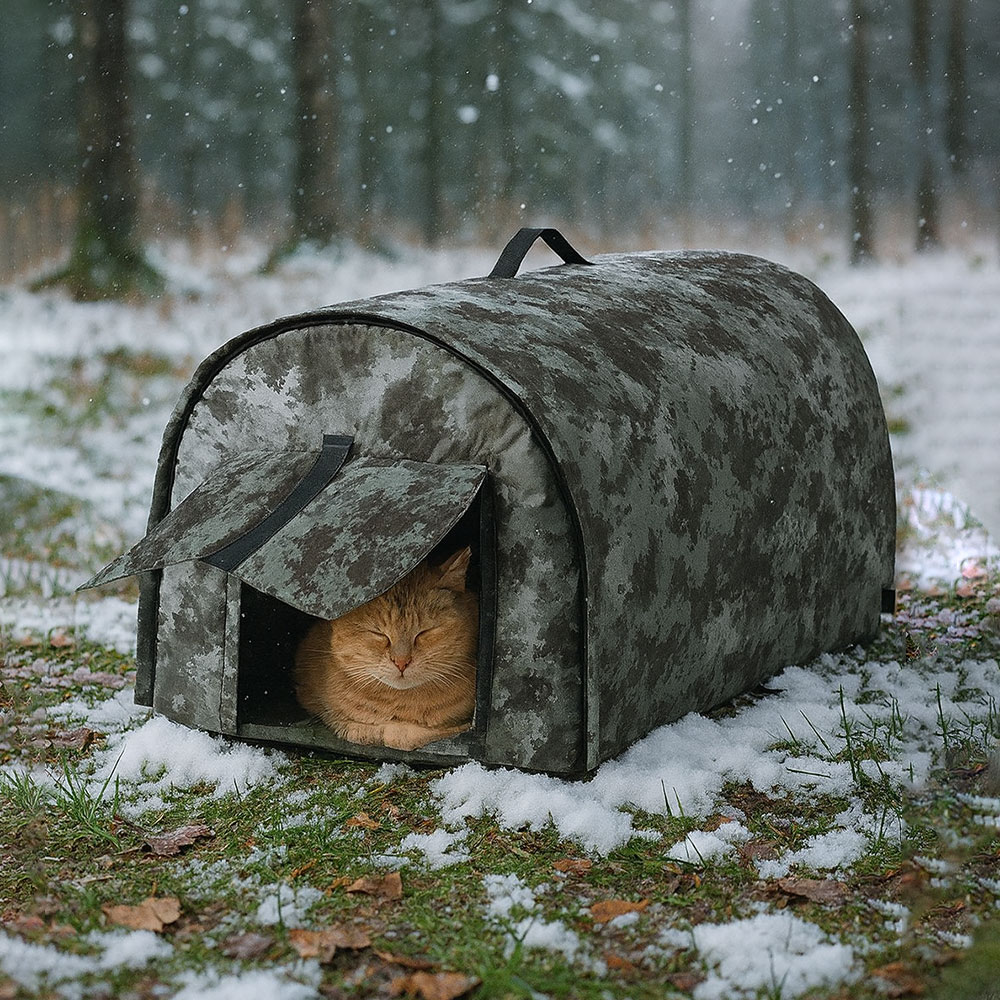 크레용펫 길고양이 집 동굴형 하우스