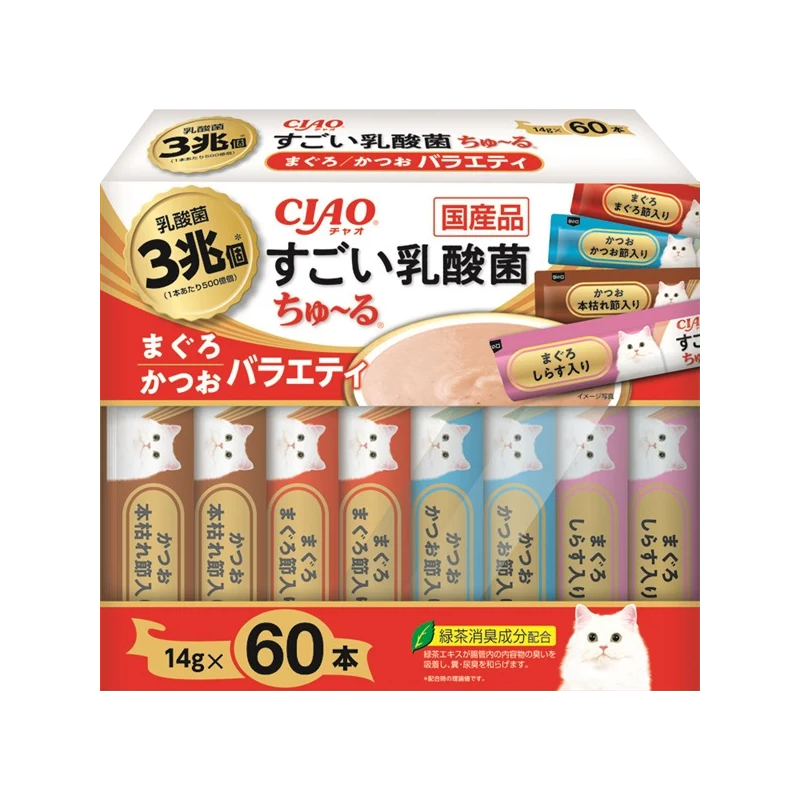 이나바 스고이유산균 츄르 참치&가다랑어 버라이어티 60p