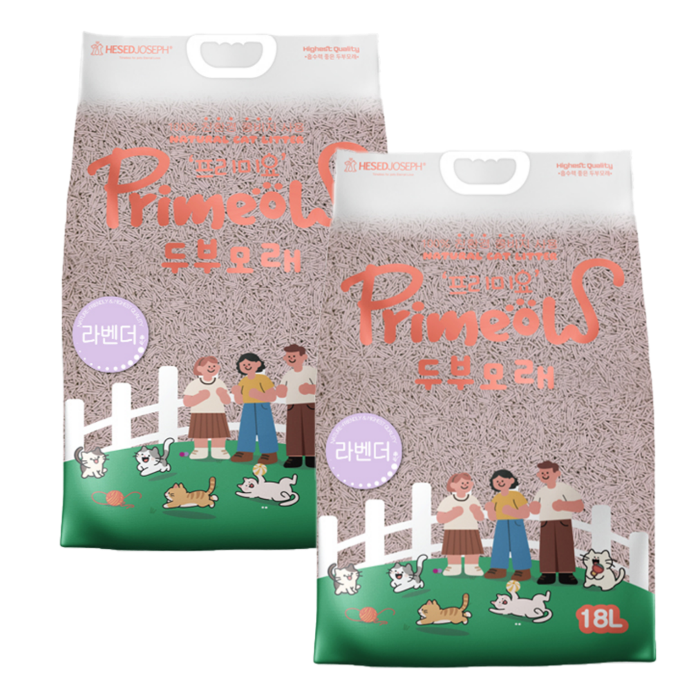 프리미요 두부모래 라벤더향 18L (6.4kg) X 2개