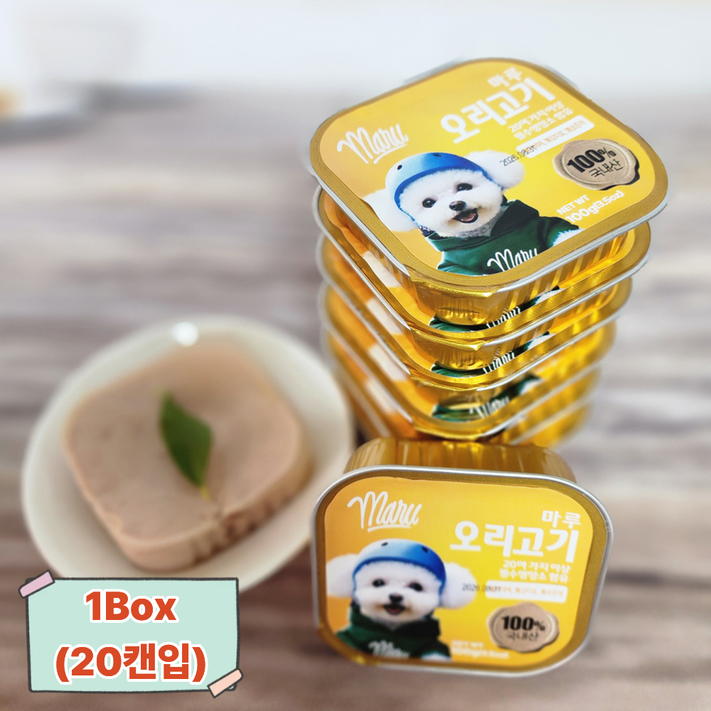마루 강아지 국산 주식캔 사각 오리고기캔 1박스 (100gX20개입)