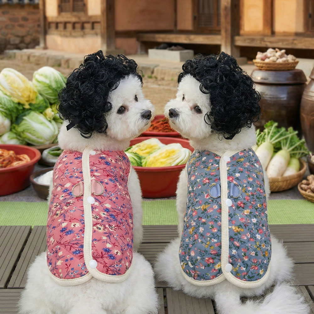 크레용펫 할머니 김장조끼 누빔 겨울옷