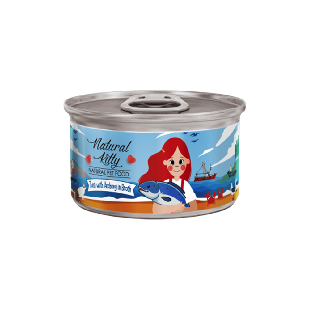 [매장][내추럴키티] 육수캔 자연산 참치와 멸치 (1박스/80g*24)