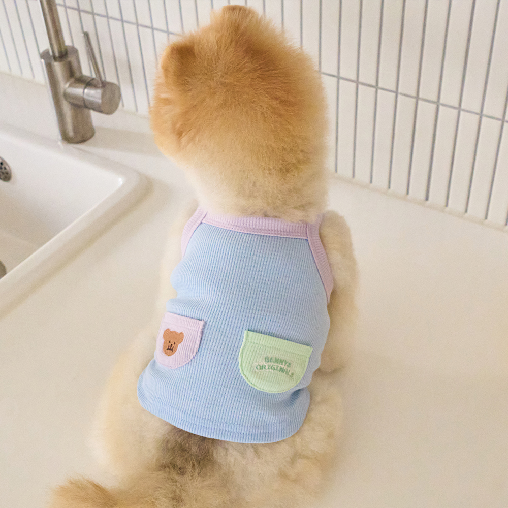 베니즈 팔레트 크롭 탑 스카이블루 S-XL