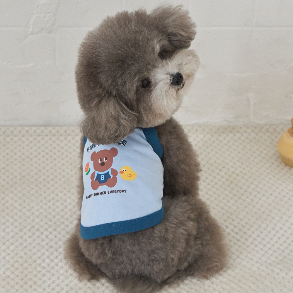 베니즈 데이라이트 크롭 탑 스카이블루 S-XL