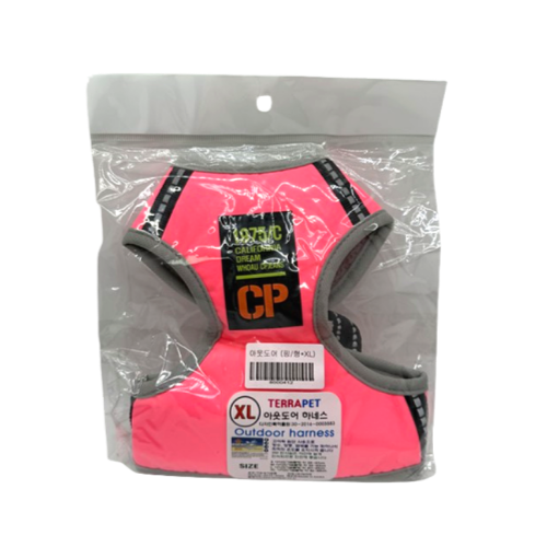[떨이특가!] [지엠펫] 아웃도어 하네스 리드줄 세트 (핑크형광)