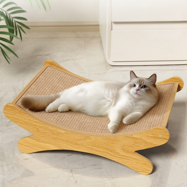 [바바펫] 원목 굴림 스크래쳐 해먹 침대