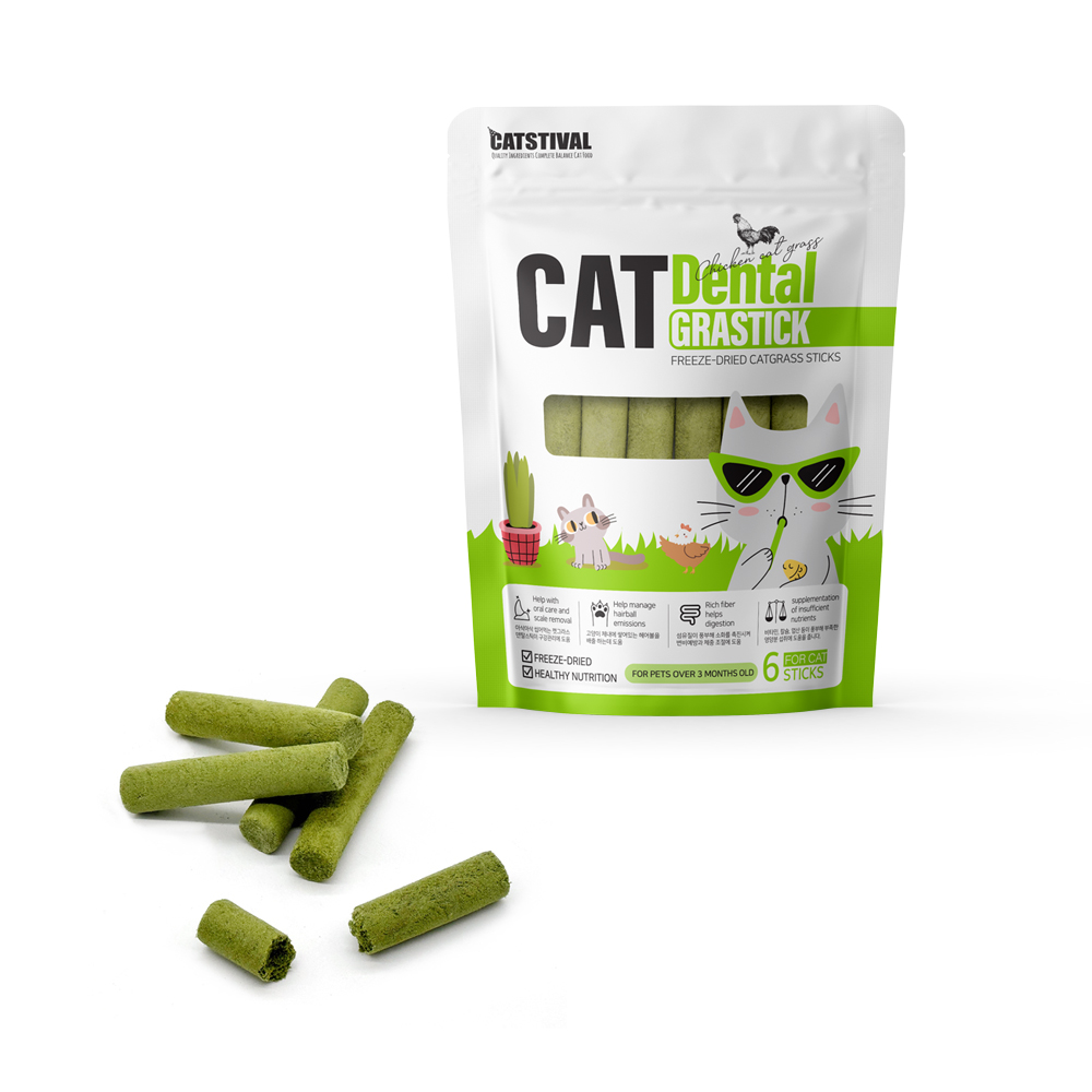 캣스티발 캣그라스 스틱 6p / 고양이 동결건조 그라스 간식