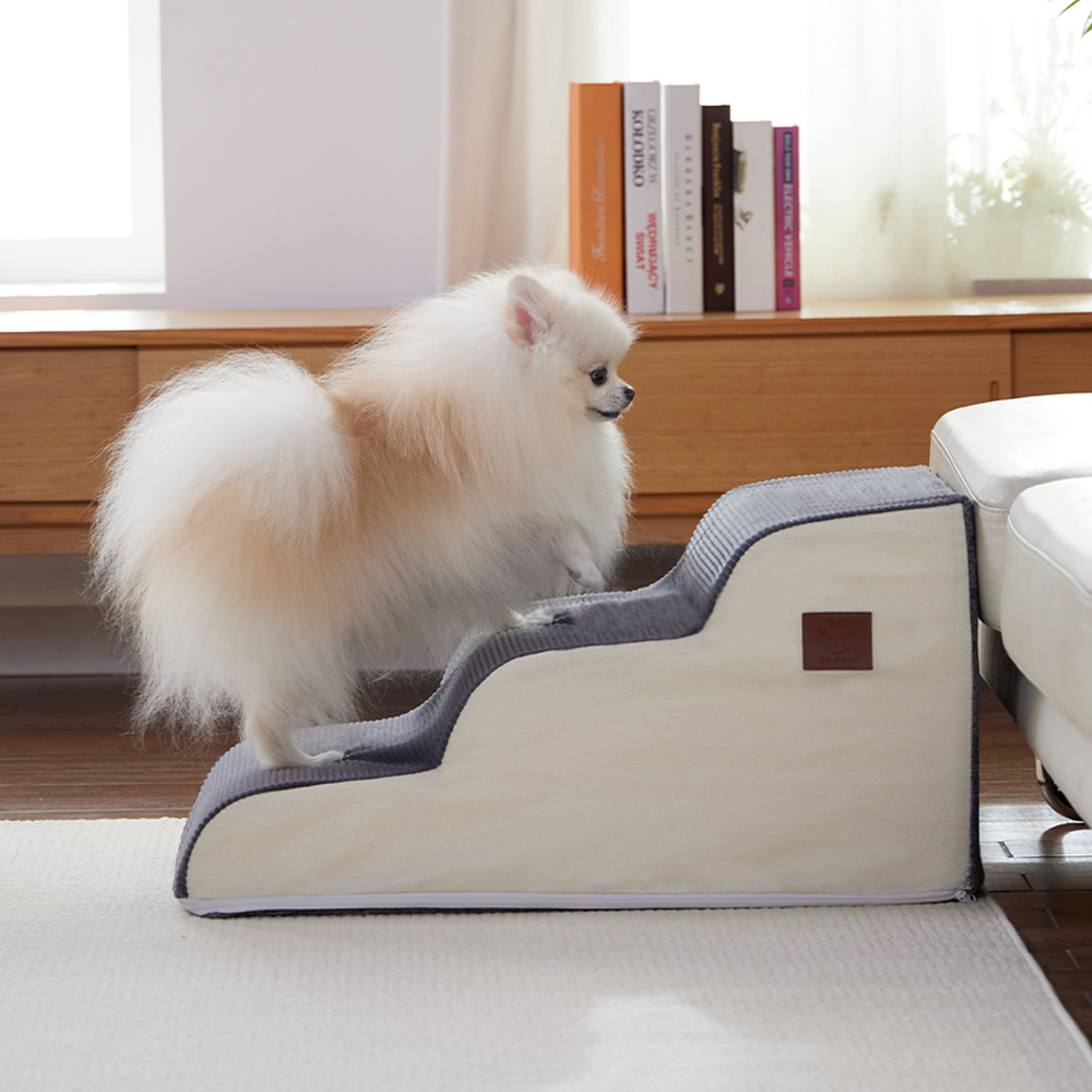 온누안 관절솔루션 논슬립 강아지 계단 (그레이 3단 70x40x35cm)