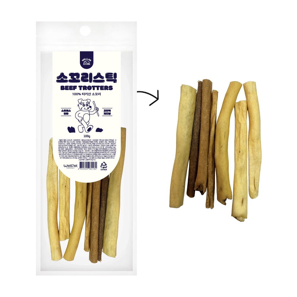 [펫도매단독! 5+1행사!] 웰랩 소꼬리스틱100g