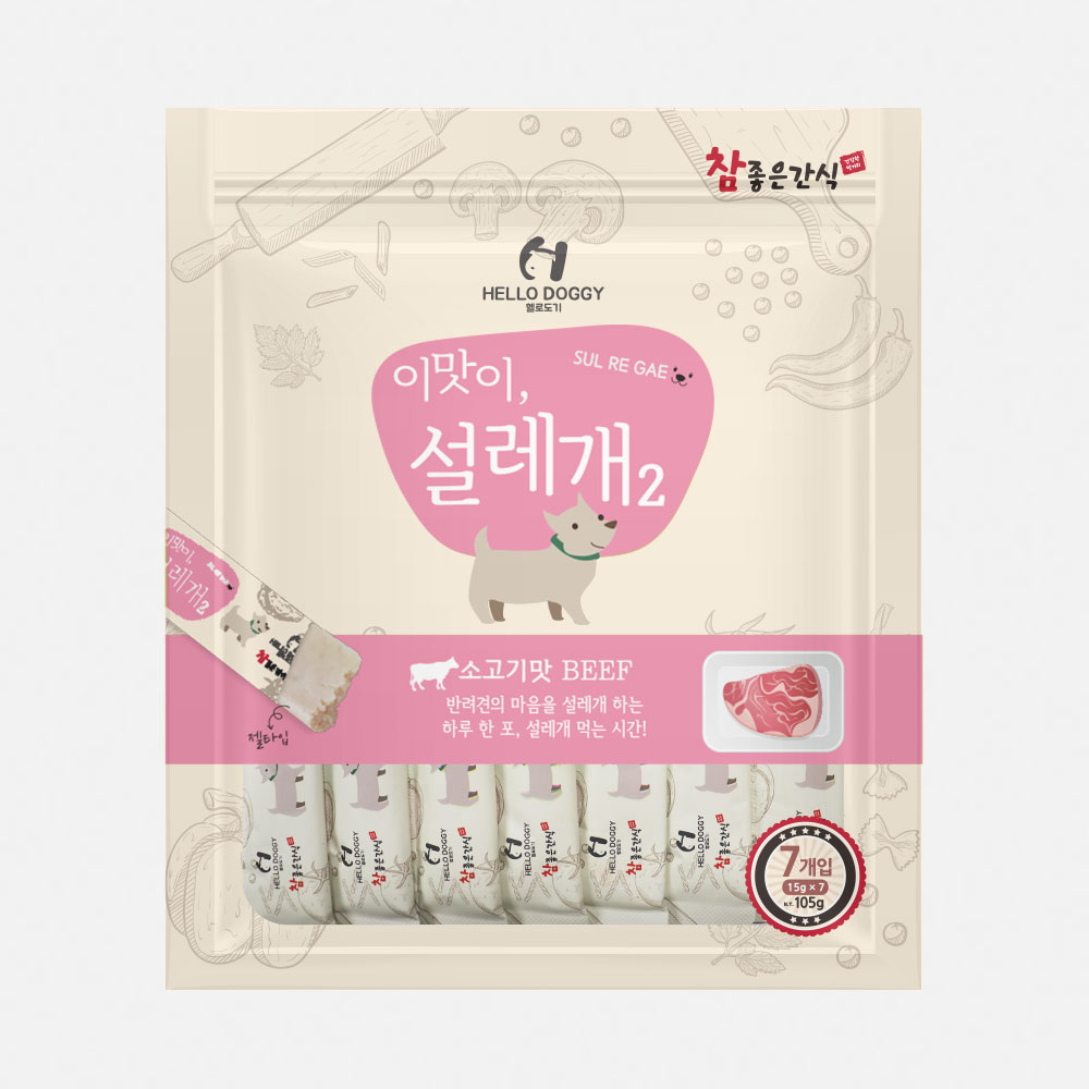 헬로도기 설레개2 소고기맛 7P (105g)