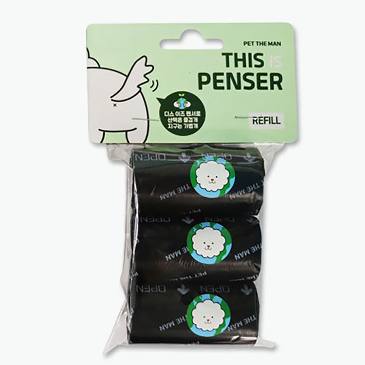 펫더맨 배변봉투 똥츄 디스이즈펜서 리필 그린 3롤 (60매)