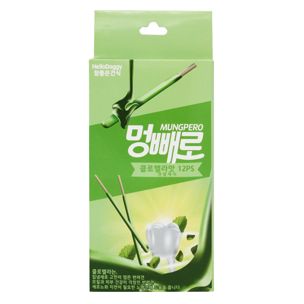 참좋은간식 멍빼로 스틱껌 클로렐라 12P