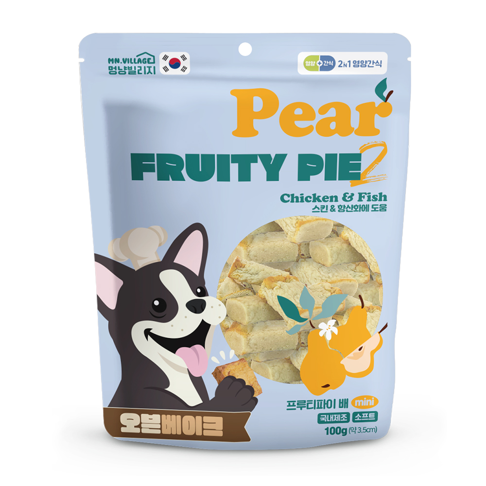 멍냥빌리지 강아지 가수분해 간식 저알러지 프루티파이 배 100g