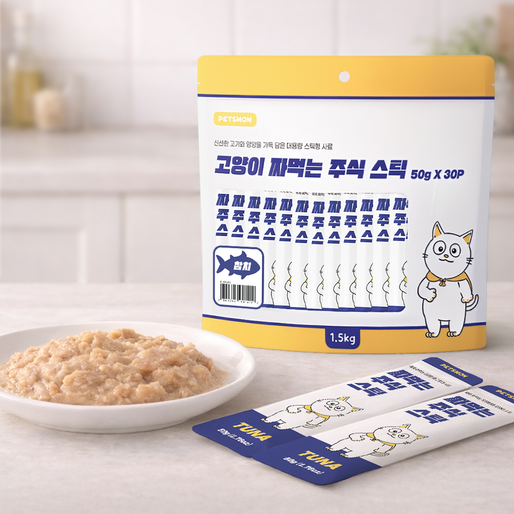 【매장】펫츠몬 고양이 짜먹는 주식스틱 참치(50g x30p/1.5kg)