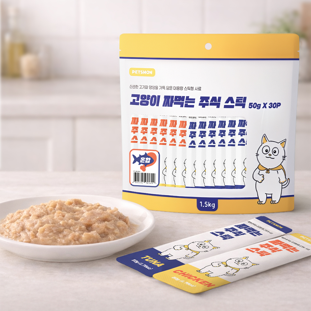 【매장】펫츠몬 고양이 짜먹는 주식스틱 혼합(50g x30p/1.5kg)