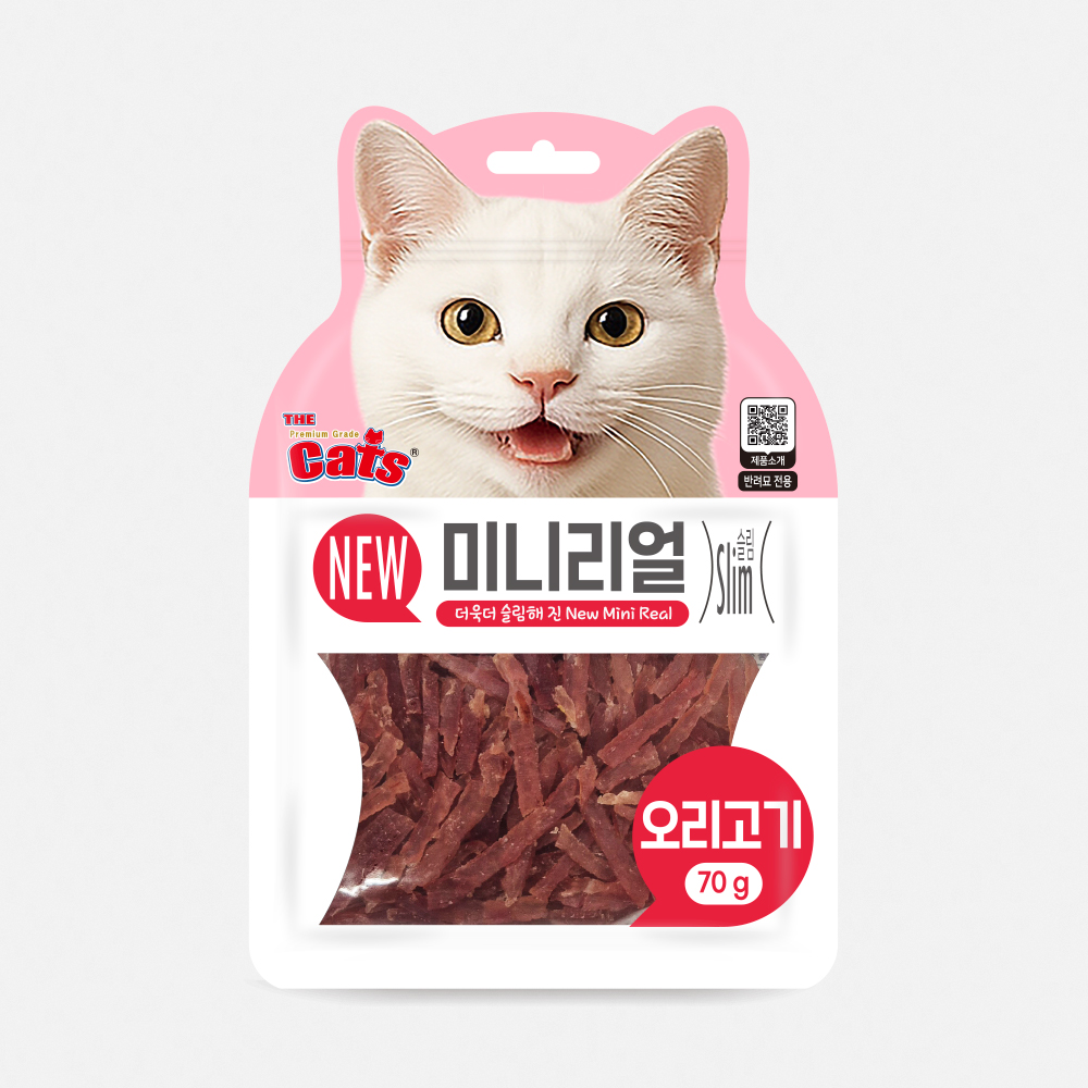 더캣츠 미니리얼 고양이 육포간식 오리고기 70g