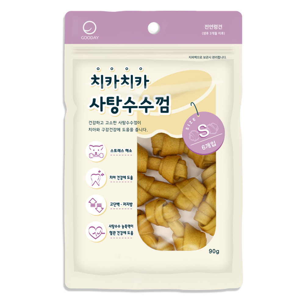굿데이 치카치카 사탕수수껌 S 6P(90g)