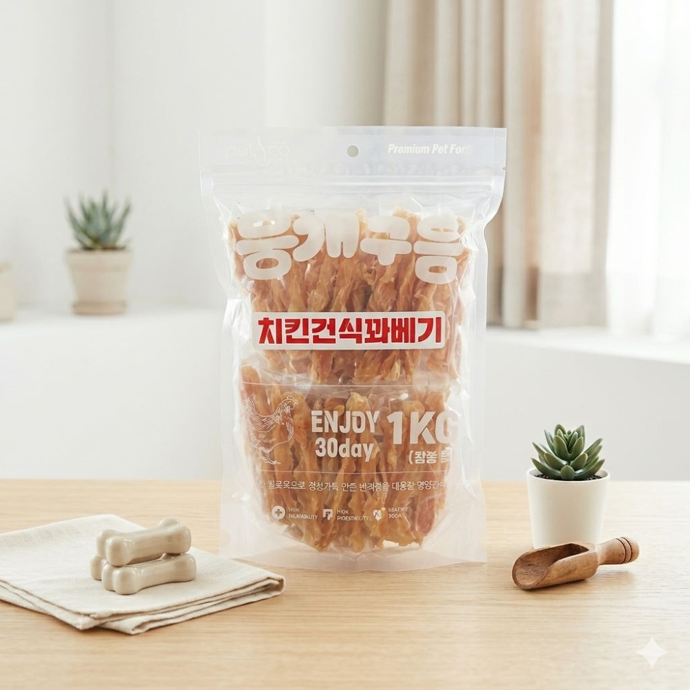 뭉개구름 치킨건식꽈배기1kg 대용량간식