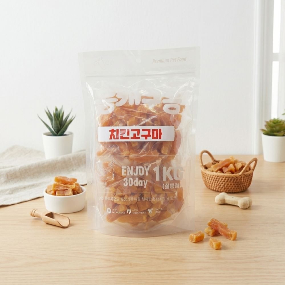 뭉개구름 치킨고구마1kg 대용량간식