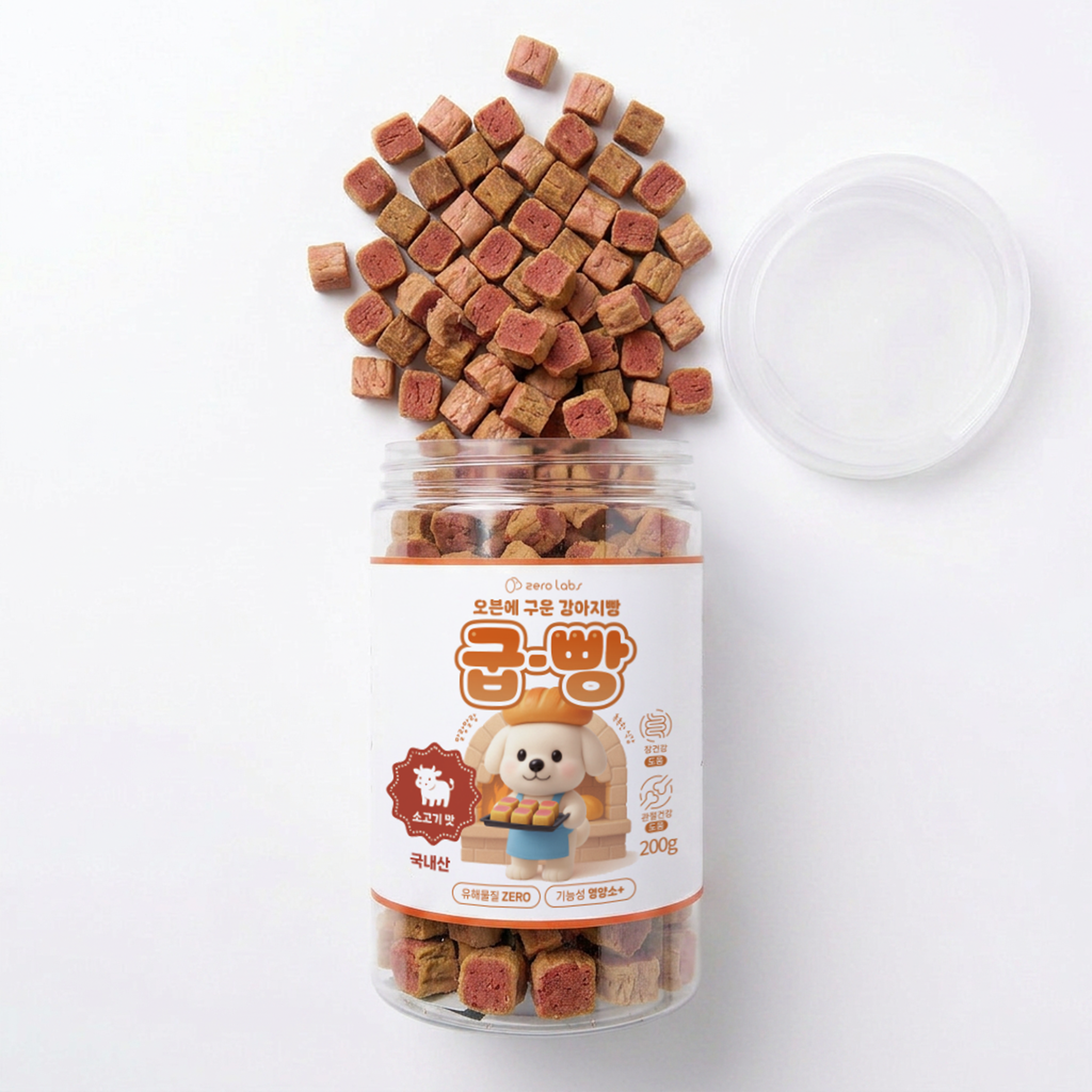 제로랩스 굽빵 소고기맛 200g 말랑한 오븐베이크드 강아지빵