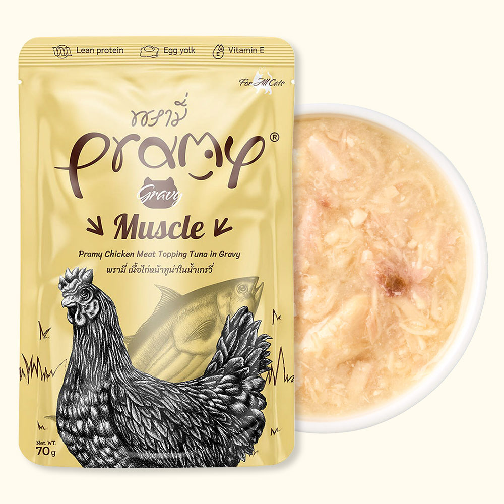 [프라미] 고양이 습식 파우치 간식 치킨+참치 그레이비 70g