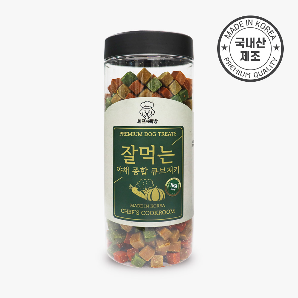 ◆[셰프의쿡방] 잘먹는 과일 혼합 큐브져키-1kg-국내산 통간식