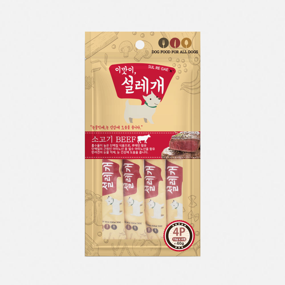 ◆[참좋은간식] 이맛이 설레개 (소고기맛/15gx4p) - [가격 인하 행사]