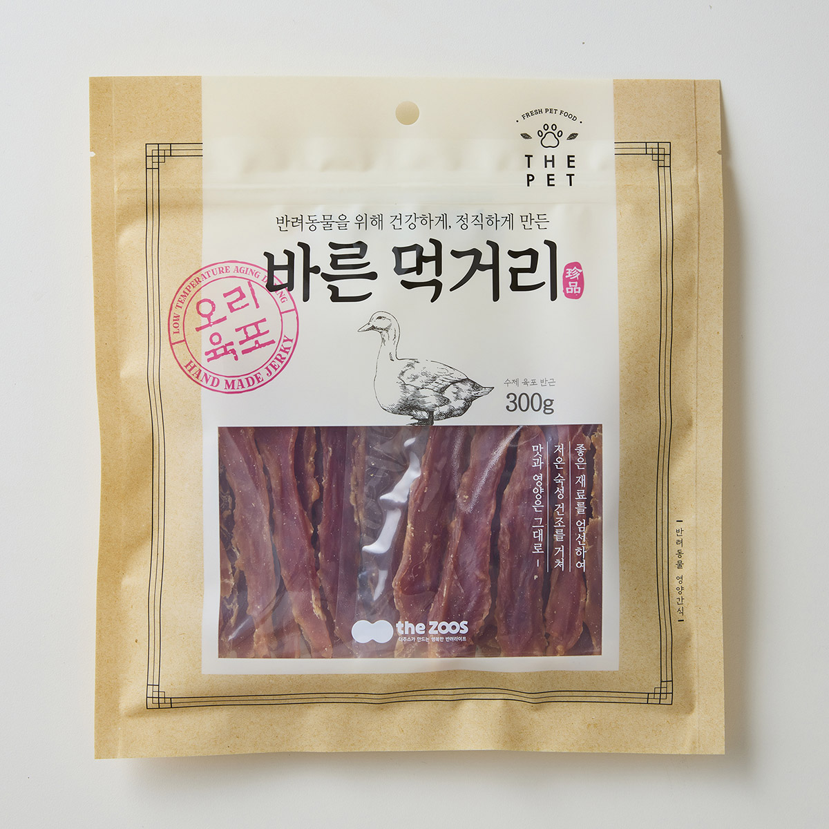 [더펫]_바른먹거리오리고기육포_300G