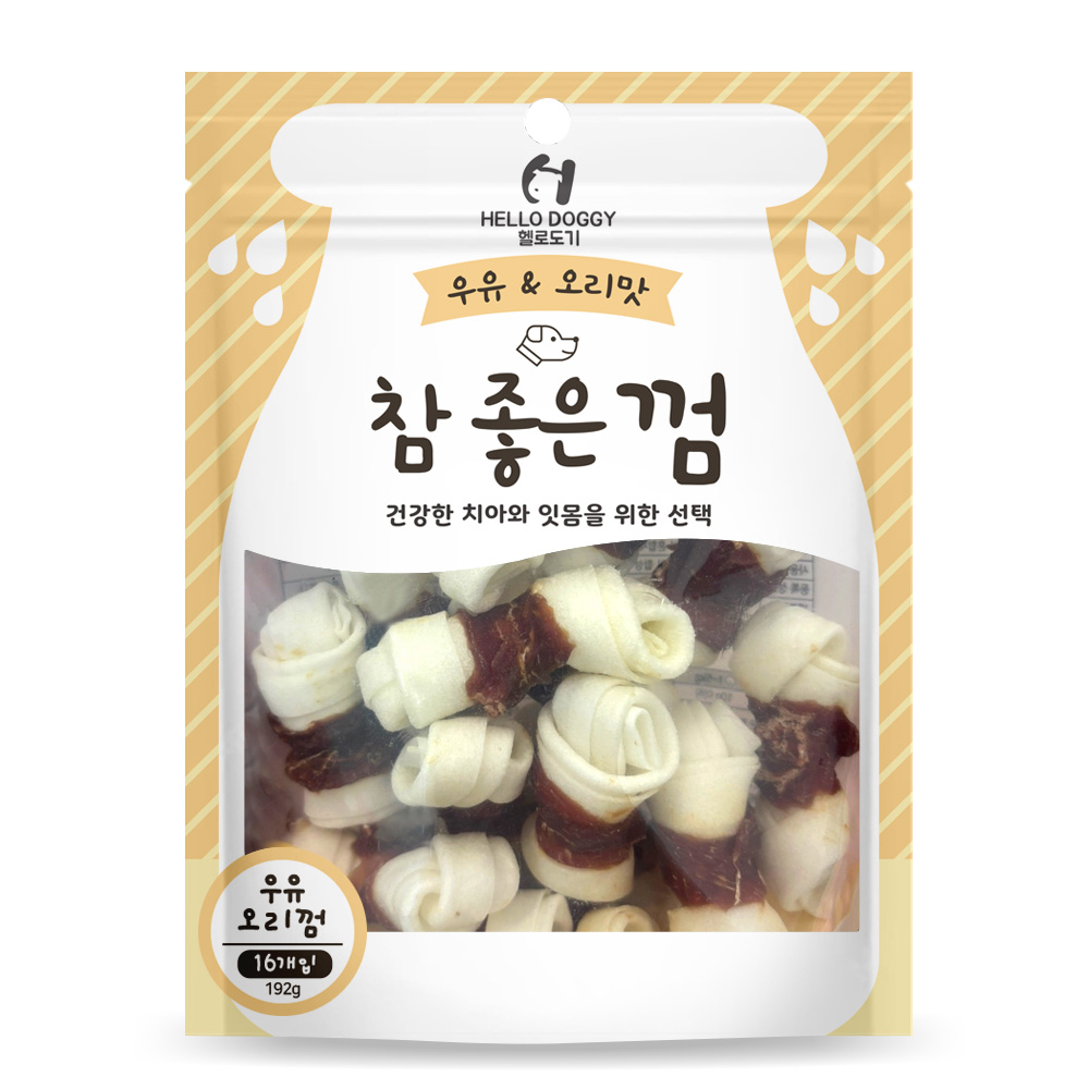 NEW 헬로도기 참좋은껌 우유 오리껌 S 16P (192g)