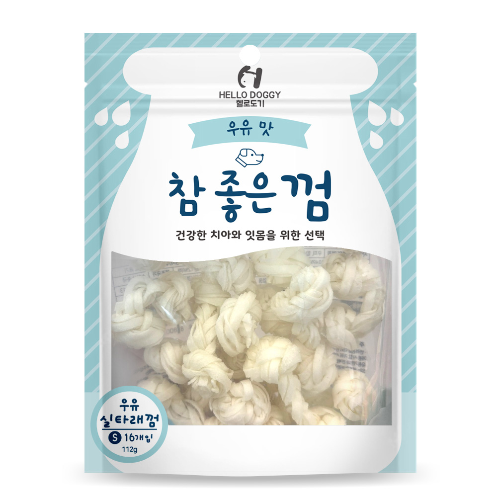 NEW 헬로도기 참좋은껌 실타래 우유껌 S 16P (112g)