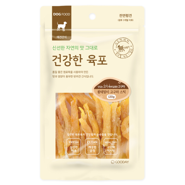 신상 5+1증! [건강한육포] 고구마스틱 (황태말이/120g)