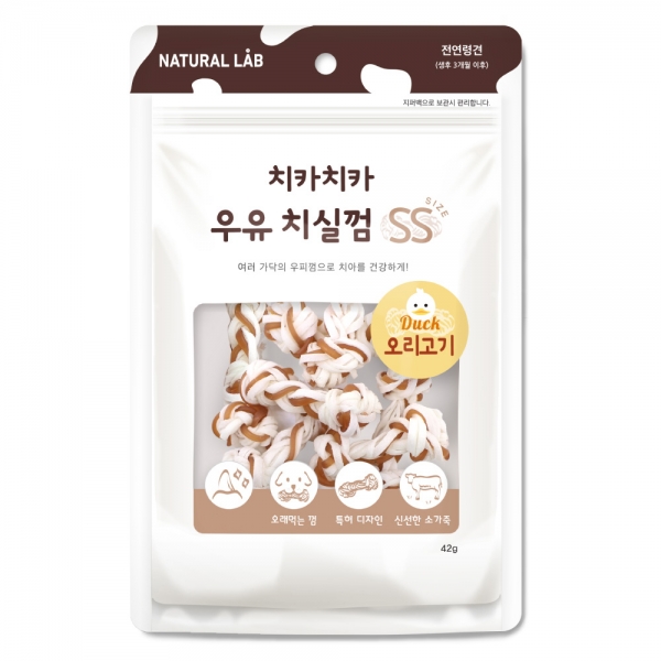 [네츄럴랩] 치카치카 우유 치실껌 SS (오리고기/7p)