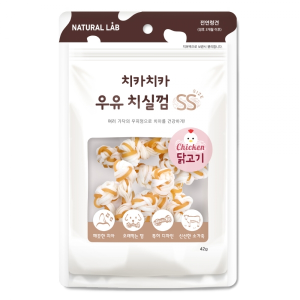 [네츄럴랩] 치카치카 우유 치실껌 SS (닭고기/7p)