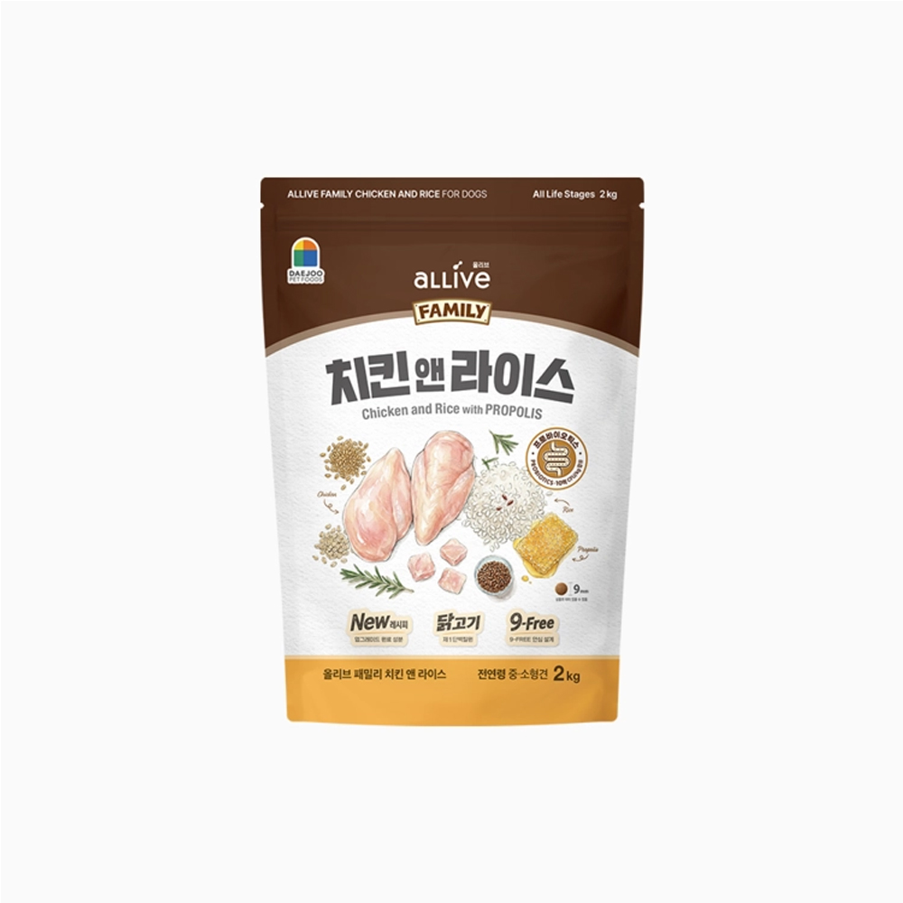 올리브 패밀리 치킨앤라이스 전연령 2kg