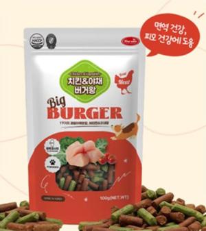 바우와우 버거왕 치킨+야채 100g