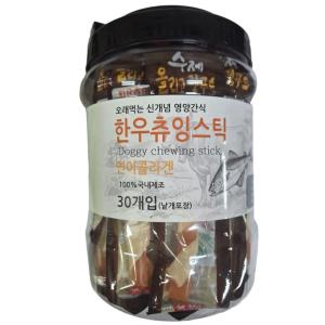수제올리고펫푸드 한우츄잉스틱-연어콜라겐 30P
