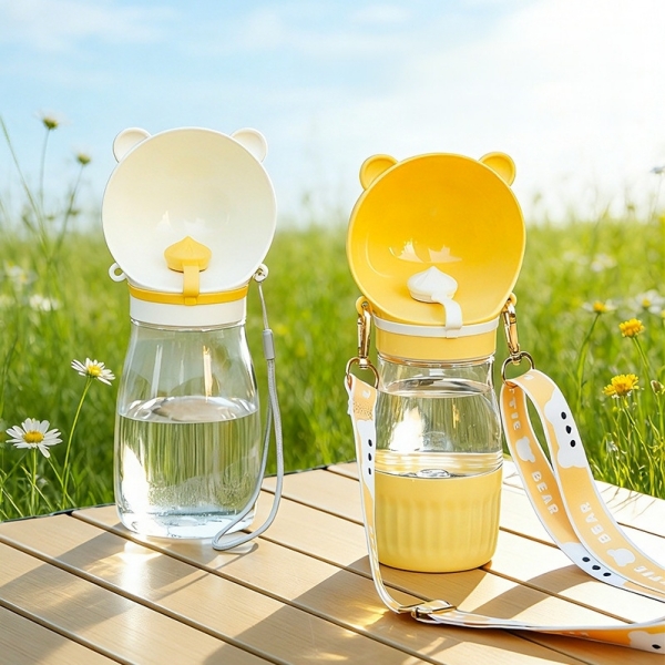 [바바펫] 원터치 휴대용 물병 스트랩 세트 500ml