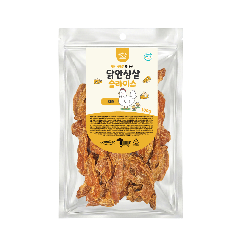 [웰랩] 닭안심살 슬라이스 (치즈/100g)