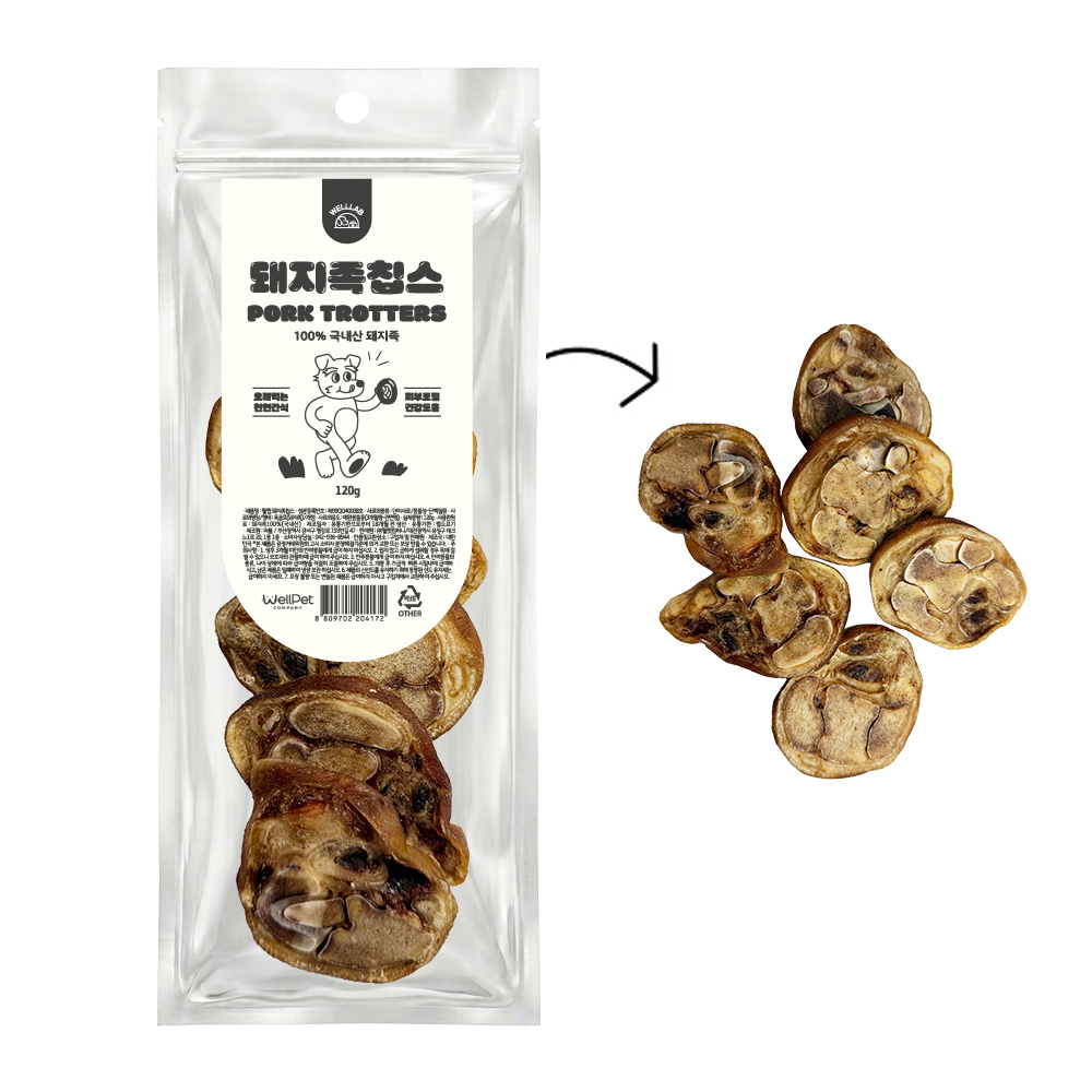 [웰랩] 수제간식 돼지족칩스 (120g)