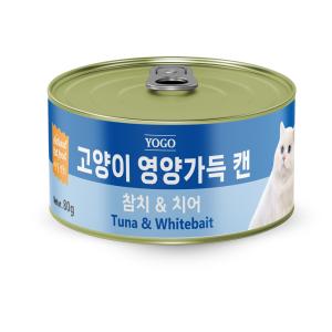 요고 고양이 영양가득 캔 참치&치어 80g (1박스/24개)