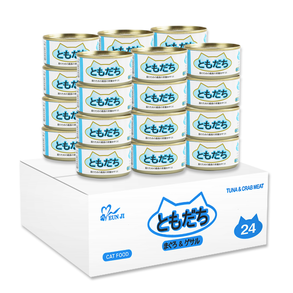 [두빈펫] 굿프랜드 도모다찌 고양이캔 참치+게살 (1박스/80g*24개입)