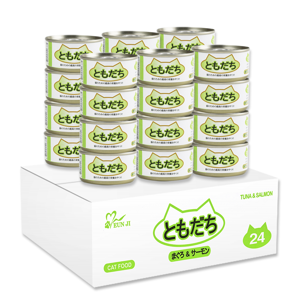 [두빈펫] 굿프랜드 도모다찌 고양이캔 참치+연어 (1박스/80g*24개입)