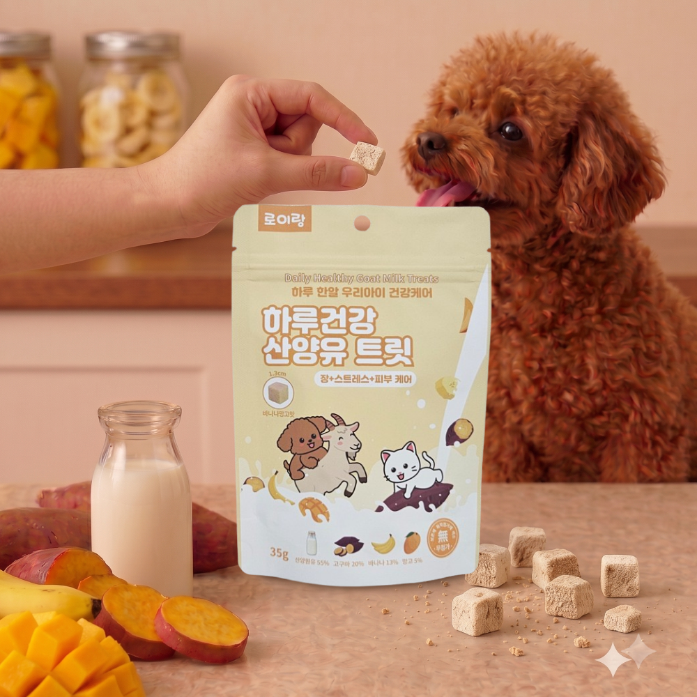 (5+1 이벤트) 로이랑 하루건강 동결건조 산양유 트릿 바나나망고 35g