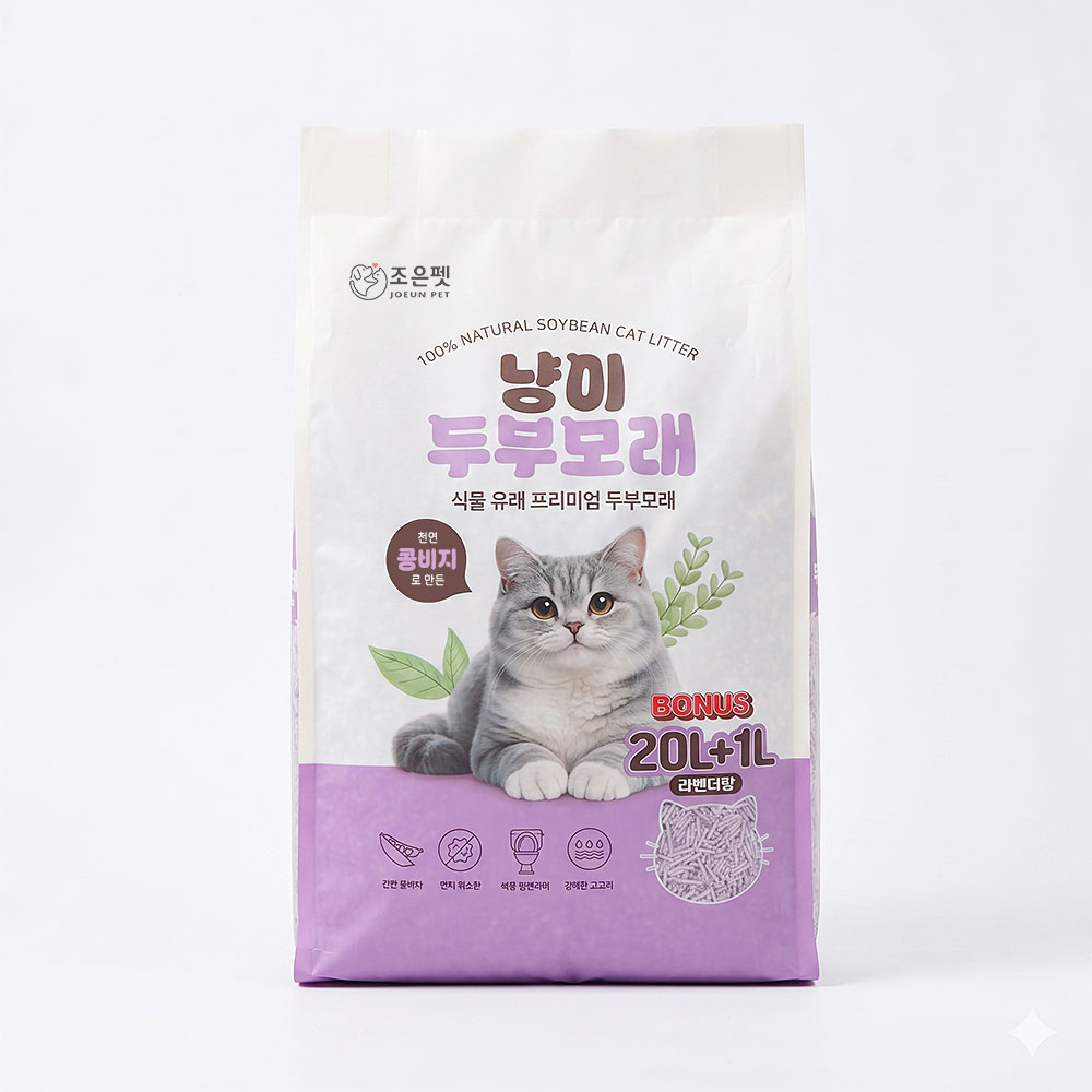 [조은펫] 냥이 두부모래 라벤더향 (가는입자/20L)