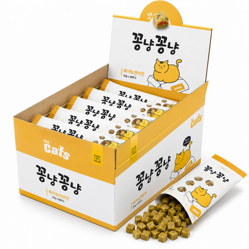 [더 캣츠-한박스상품] 꽁냥꽁냥  30봉 북어&연어맛 20gx30개