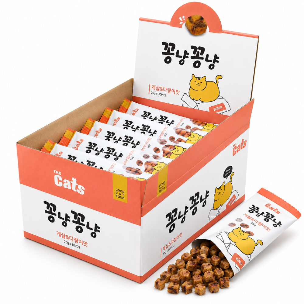 [더 캣츠-한박스상품] 꽁냥꽁냥  30봉 게살&가다랑어맛 20gx30개