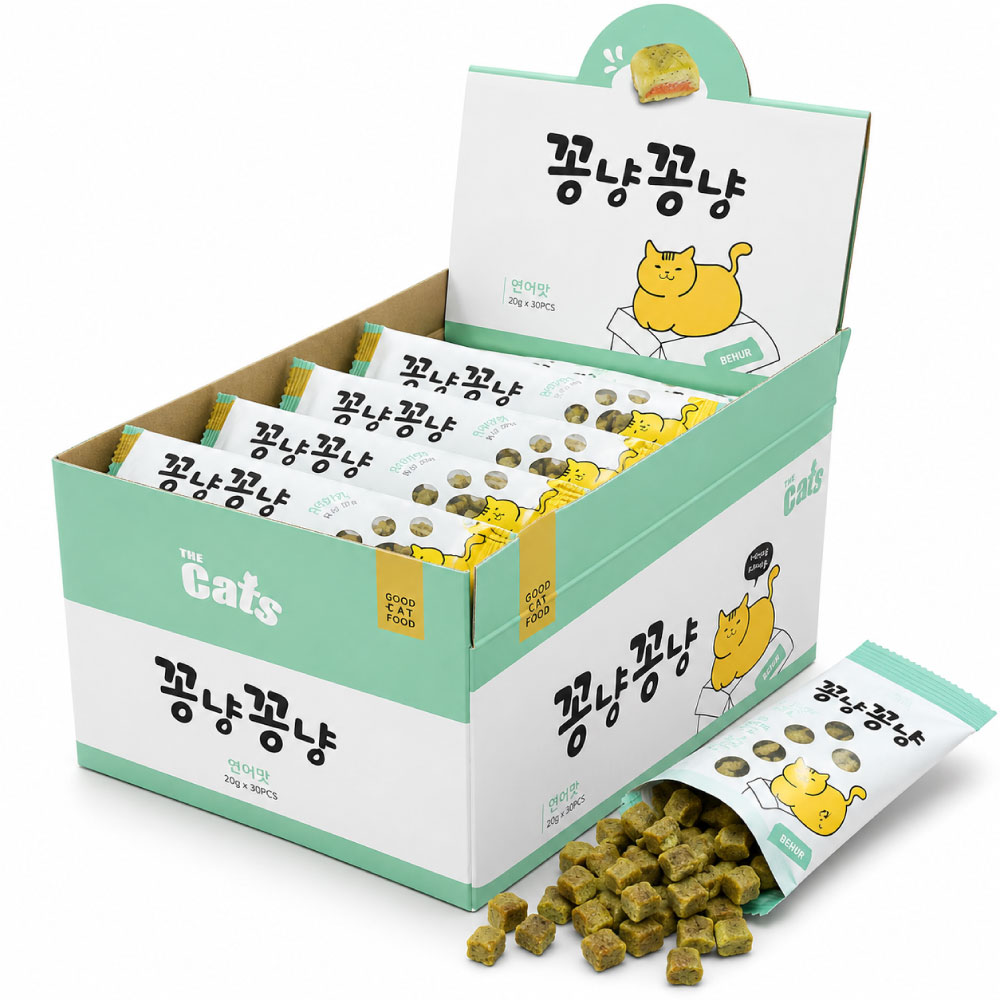 [더 캣츠-한박스상품] 꽁냥꽁냥  30봉 연어맛 20gx30개