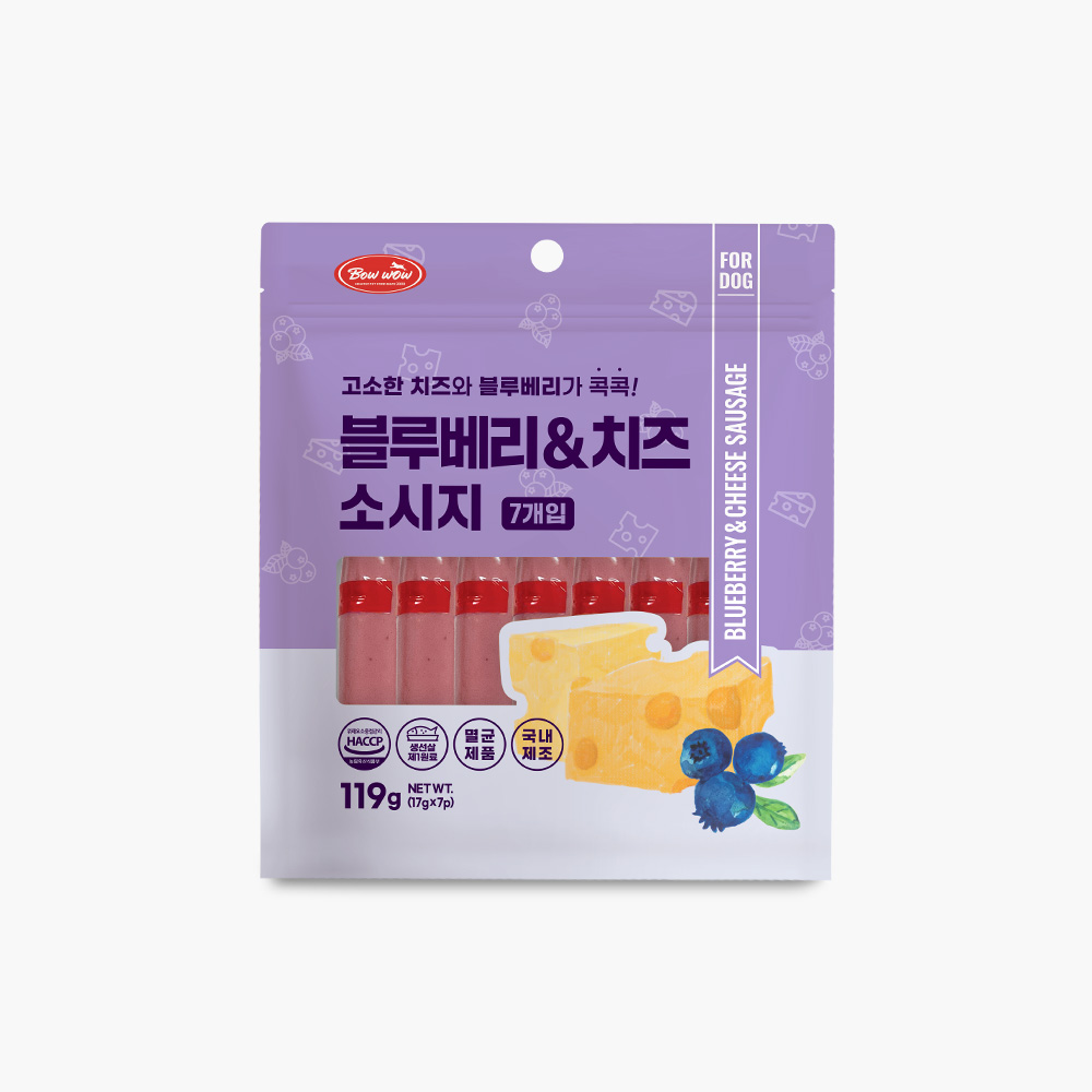[바우와우] 블루베리&치즈 소시지 (7p)