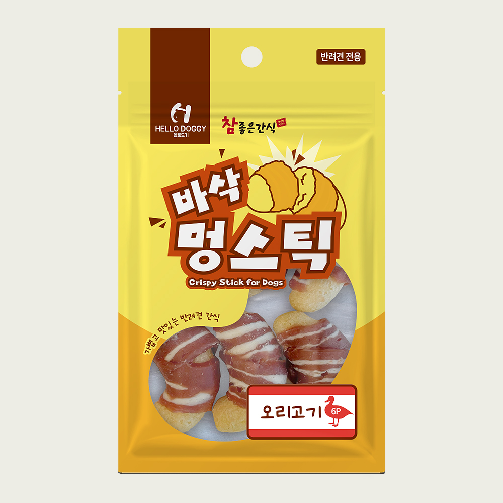 신상출시! [헬로도기] 바삭 멍스틱 (오리/6P)