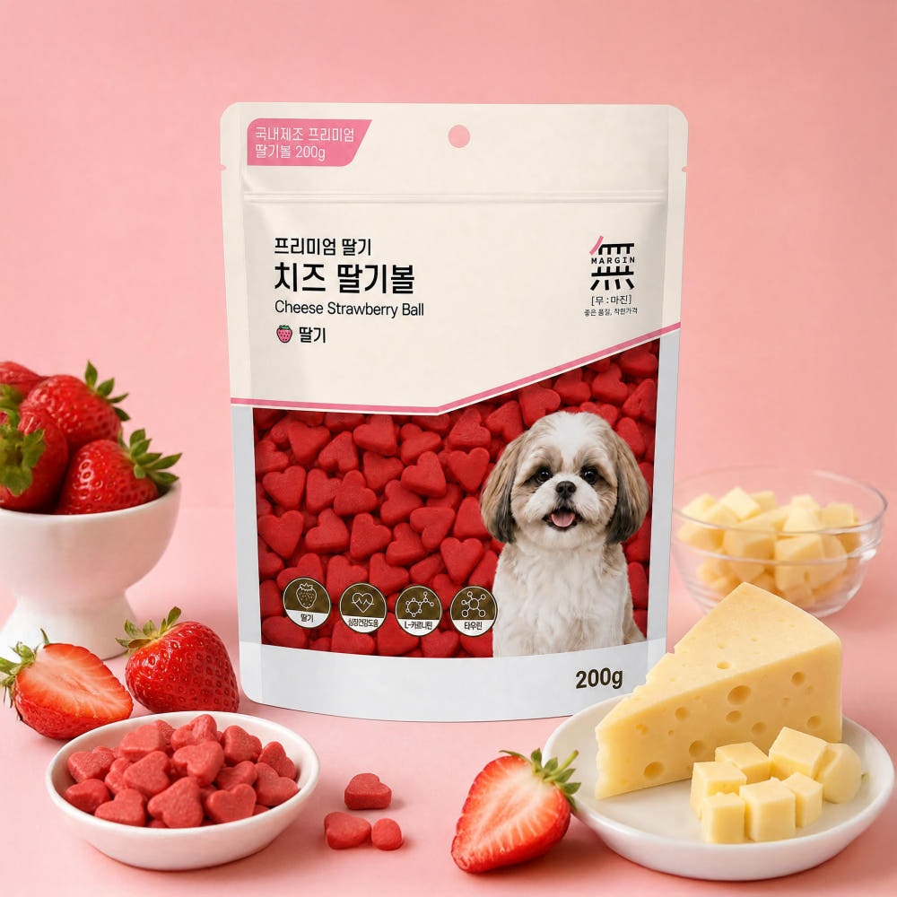 [바우와우] 무마진 치즈 딸기볼(200g)